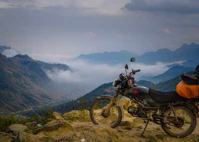 Mountains and motorbike